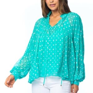 Tolani Jem Teal Top - Size M - EUC